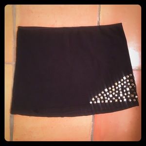 Studded Black Mini Skirt